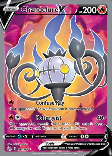 Chandelure V 247/264 (Fusion Strike), Ophalen of Verzenden, Nieuw, Losse kaart, Foil