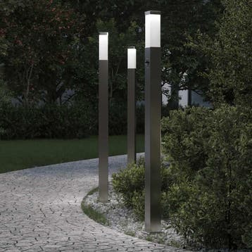 vidaXL Bolderverlichting met sensor 3 stuks 110 cm RVS IP44, Verzenden, Nieuw