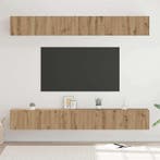 Tv-meubelset Wandgemonteerd 6 pcs Artisan Eiken Bewerkt hout, Verzenden, Nieuw