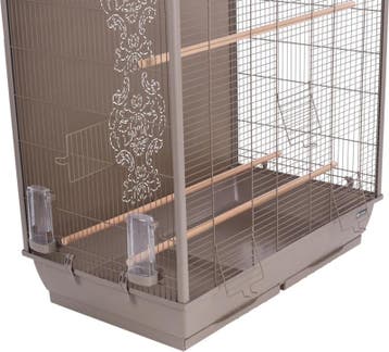 Vogelkooi Flamingo Ibis Taupe – Parkietenkooi met Dakopen., Verzenden, Nieuw, Metaal, Vogelkooi