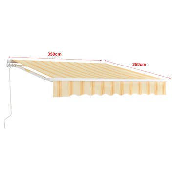 Zonnescherm Bitonto luifel handbediend met knikarm 350x250 c, Verzenden, Nieuw