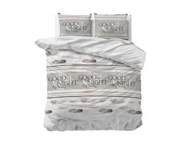 Sleeptime Elegance Good Night Wit - 140 x 200/220 + 1 kussen, Nieuw
