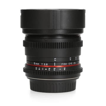 Samyang 8mm T3.8 UMC CS - Canon EF-S - Groothoeklens, Ophalen of Verzenden, Zo goed als nieuw