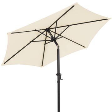 Parasol Fiji Beige Ø200cm UV-bescherming 80+ met Zwengel, Verzenden, Nieuw