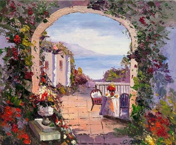 Christof Vevers (1962) - Riviera sous le Soleil - Terrasse