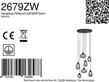 Steinhauer Reflexion - Hanglamp - Dimbaar - Zwart, Verzenden, Nieuw