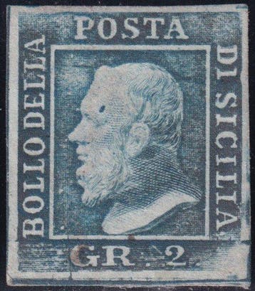 Italiaanse oude staten - Sicilië 1859/1860 - brief 2 grana, Gestempeld