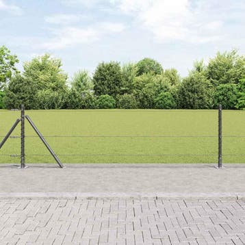 vidaXL zeshoekig gaashek met betonnen voetstuk 25 x 0,4 m, Verzenden, Nieuw, IJzer