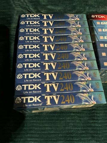 TDK & EMTEC NOS Factory-Sealed VHS Cassettes - Set of 17
