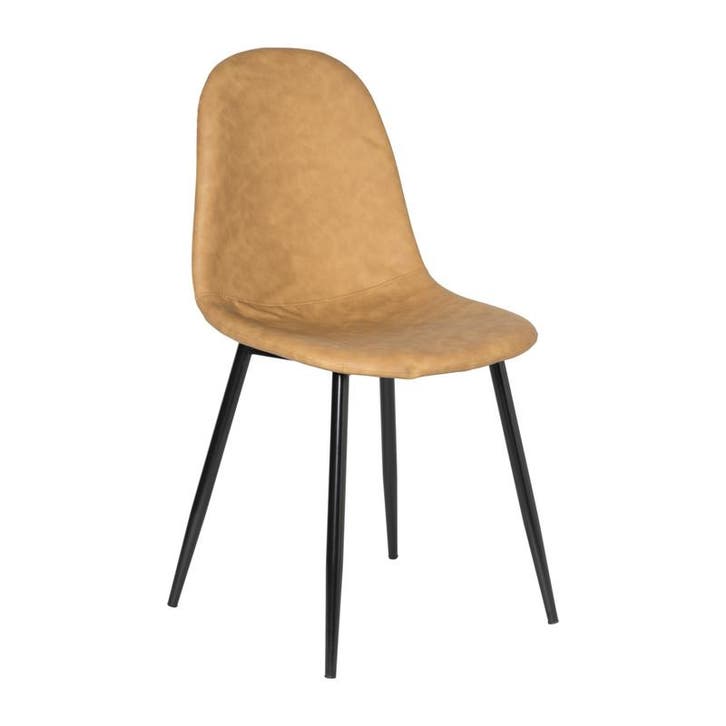 Eetkamerstoel Ivy kunstleer - lichtbruin - 88x53x44 cm, Huis en Inrichting, Stoelen, Verzenden