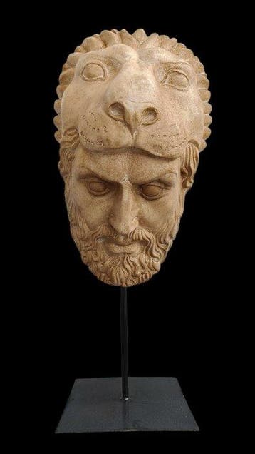 Figuur - Ercole met de Nemeïaanse leeuw - 42 cm -
