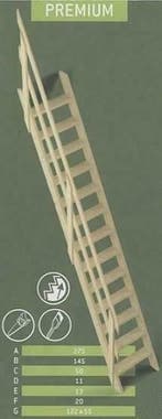 Vurenhouten steektrap  Bestel nu voor maar 155,00, Ophalen of Verzenden, Nieuw, Trap, 4 meter of meer