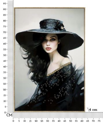 SCHILDERIJ OP DOEK GELAKT DORI MET LIJST -A- CM 62X4X92, Ophalen of Verzenden, Nieuw