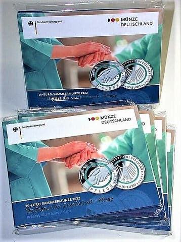 5 x 10 Euro 2022 A, D, F, G, J Duitsland Pflege, Verzenden
