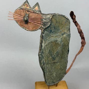 Jacek Drzymaa ( XX- XXI) - sculptuur, Large cat - 30 cm -