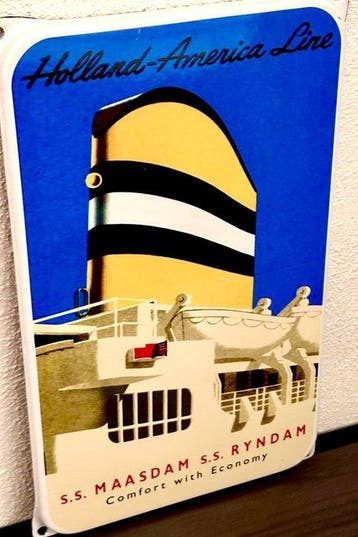 No reserve- Emaille reclamebord Holland - America Line -
