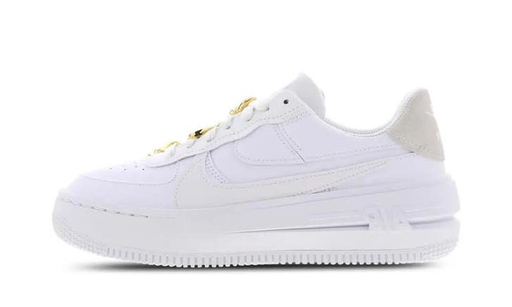 Nike Air Force 1 Low PLT.AF.ORM Bling White Metallic Gold, Kleding | Dames, Schoenen