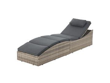 Veiling - Ligbed / Zonnebed Lamia - Lichtgrijs - Polyrotan, Nieuw