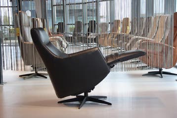 Gealux relaxfauteuil Twinz 105 Leer Grijs 3 motoren + accu, Ophalen of Verzenden, Nieuw, Leer, Design, modern