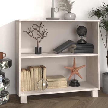 vidaXL Dressoir HAMAR 85x35x80 cm massief grenenhout wit, Verzenden, Nieuw, Grenenhout, Minder dan 50 cm