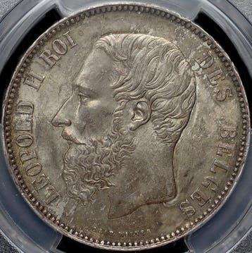 België. Leopold II. 5 Francs 1870 - MS 62 - TOP QUALITY !!!