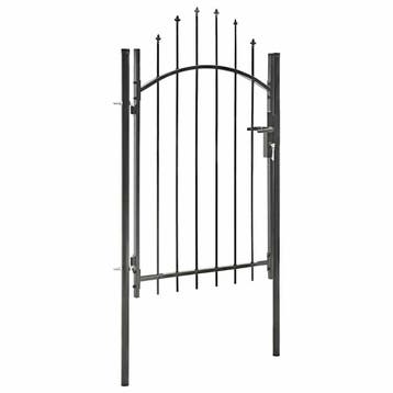 vidaXL Tuinpoort Woerden staal 1x1,5 m zwart, Verzenden, Nieuw