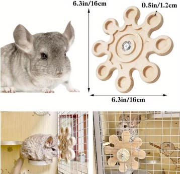 Houten Roterend Kauwspeeltje Hangend voor Kleine Dieren, Verzenden