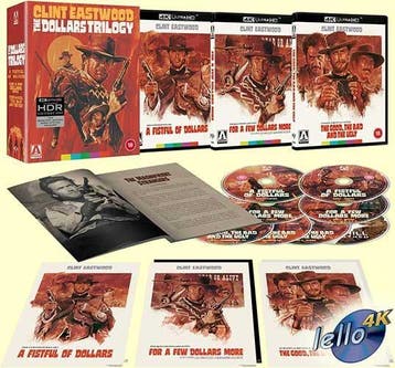 Blu-ray 4K: The Dollars Trilogy LE (1964-66 Clint Eastwood), 4K Ultra HD Blu-ray, Engels, Ophalen of Verzenden, Inclusief boekje