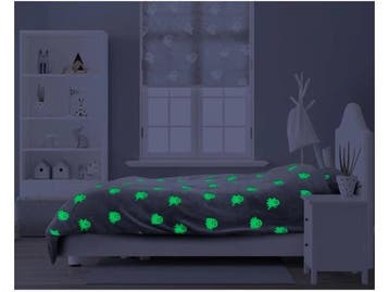 Veiling - Dekbedovertrek Glow in the dark Spooky Grey 140 x, Nieuw