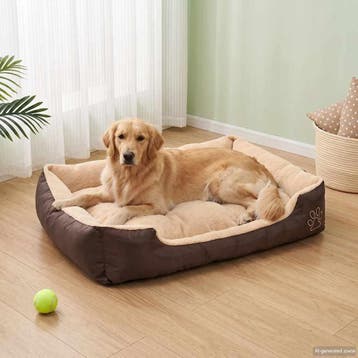 vidaXL Hondenbed bruin en beige XXL, Dieren en Toebehoren, Verzenden, Nieuw