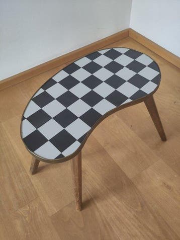 Bijzettafel - Hout, Messing, Plastic - Nierentafel