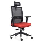 Bureaustoel Napoli Deluxe 4D - NEN-EN 1335 - Rood, Ophalen of Verzenden, Nieuw