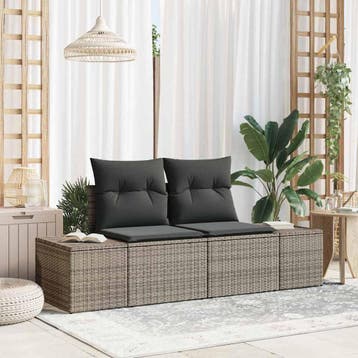 vidaXL Tuinbank met kussen Grijs 184 x 62 x 69 cm poly, Verzenden, Nieuw