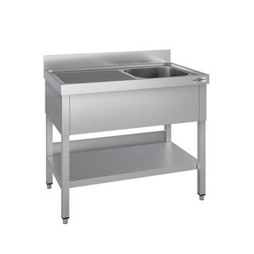 GGM Gastro | RVS spoeltafel ECO - 1200x700mm - met onderblad, Verzenden, Nieuw in verpakking, RVS Meubilair