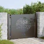 vidaXL Tuinpoort met slot Zwart 110 x 105 cm Poedergecoat, Verzenden, Nieuw
