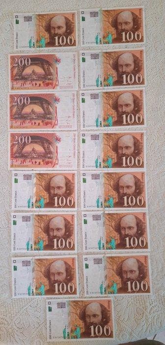 Frankrijk. - 15 Banknotes - 1996/1997 (Zonder minimumprijs), Postzegels en Munten