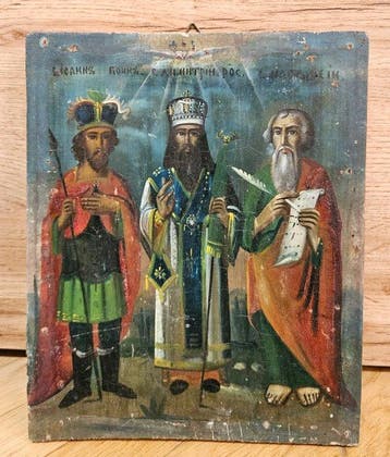 Icoon - Drie heiligen - hout
