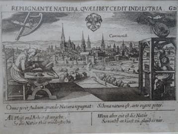 Originele gravure Cambrai Kamerijk Frankrijk Meisner 1631, Antiek en Kunst, Verzenden, Gravure, Ingelijst