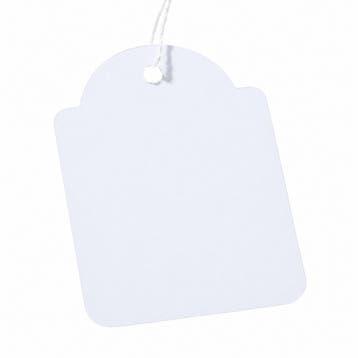 1.000 stuks - 45x65mm - Witte Kartonnen Labels met koord...