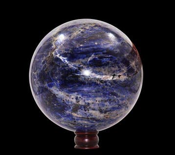 Grote indrukwekkende blauwe sodalietbol uit India – diameter, Verzamelen