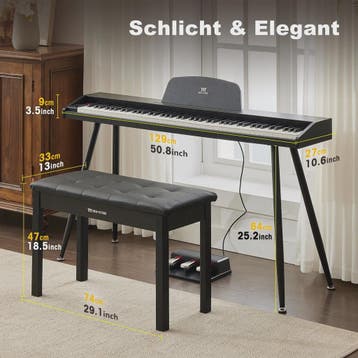 Digitale Piano 88 Toetsen met Hamer Mechaniek, 3 Pedalen en, Verzenden, Nieuw