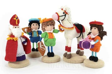 Mini Sinterklaas, Piet en Paard - Amigurumi Haken - Haakpr, Ophalen of Verzenden, Nieuw