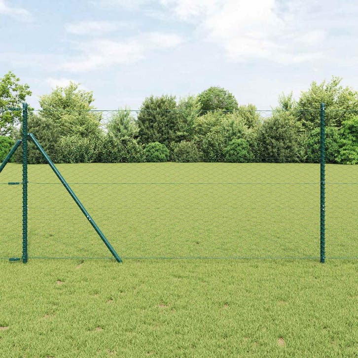 vidaXL Hexagon Hek Groen 1,4 x 10 m PVC, Tuin en Terras, Schuttingen, Nieuw, Kunststof, Verzenden
