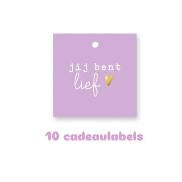 10x Cadeaulabel paars jij bent lief (Per 10 Stuks), Ophalen of Verzenden, Nieuw