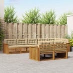 vidaXL Buiten bankenset met kussen 8 pcs Natuurlijk en Beige, Verzenden, Nieuw