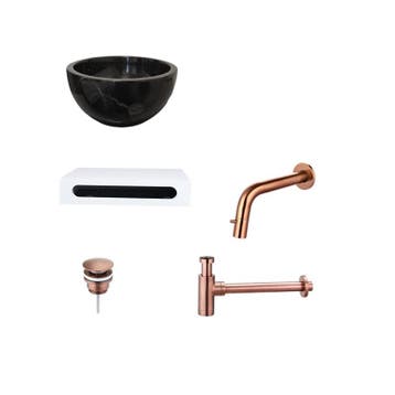 Sani Royal Black Emperador Marmer Fonteinkom met, Nieuw