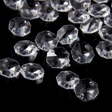 10 x prachtige tussenzetsel octagon facetkraal glas 2 gat..., Ophalen of Verzenden, Nieuw, Tussenstuk of Tussenkraal