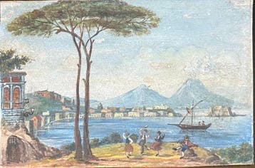 Scuola Napoletana (XIX-XX) - Veduta di Napoli