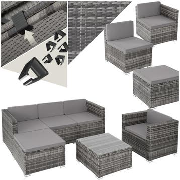 Wicker lounge Lignano met fauteuil - grijs, Tuin en Terras, Tuinsets en Loungesets, Verzenden, Nieuw