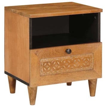 vidaXL Nachtkastje Licht Bruin 40 x 33 x 46 cm Bewerkt hout, Huis en Inrichting, Slaapkamer | Nachtkastjes, Minder dan 45 cm, Verzenden